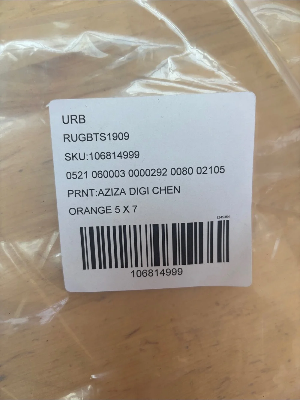Urban Outfitters Aziza Printed Chenille Rug 5x7 Brand New